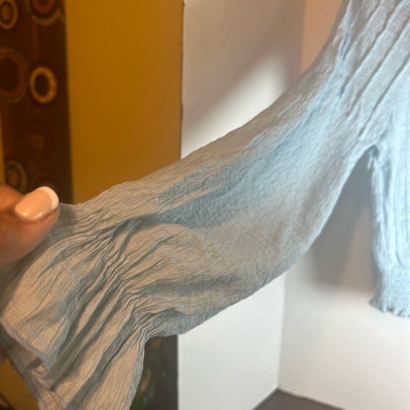 Blue Rain Peasant Boho Womens Top Sz M - Picture 4 of 10